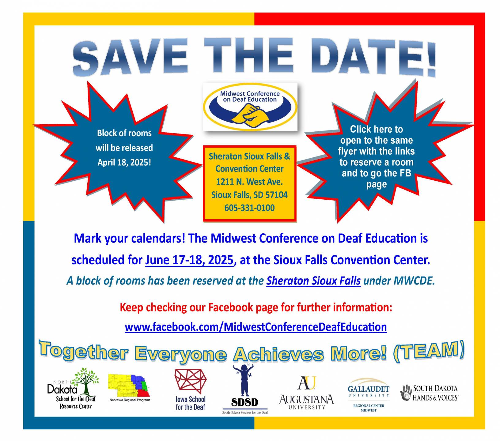 Midwest Conference on Deaf Educaton Save the Date Flyer